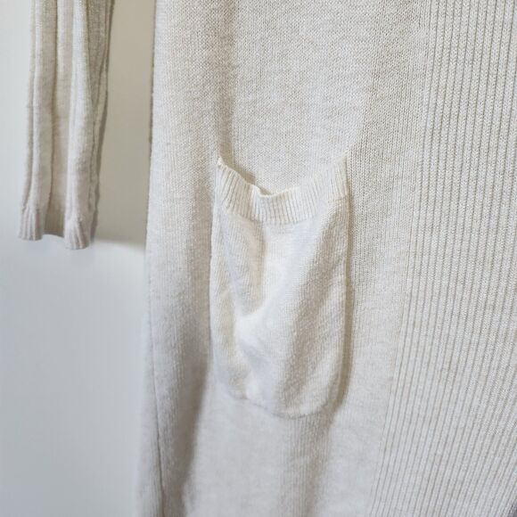 Victoria's Secret Cashmere Blend Ribbed Cardigan Womens Medium Beige Soft Cozy - Picture 4 of 9